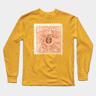 Vintage Asian chinese dragon stamp Long Sleeve T-Shirt